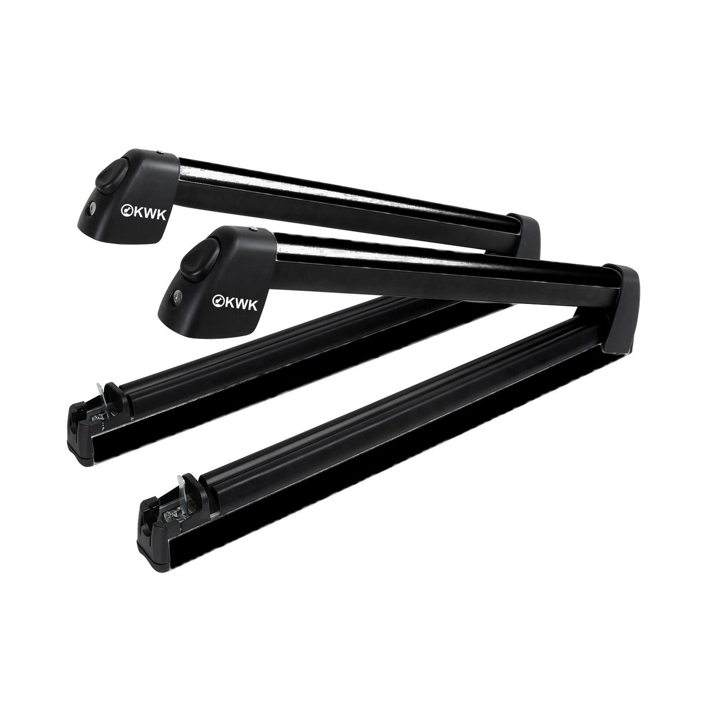 KWK Ski Rack Snowboard Roof Rack – Sliding Design Black Color (Pair)