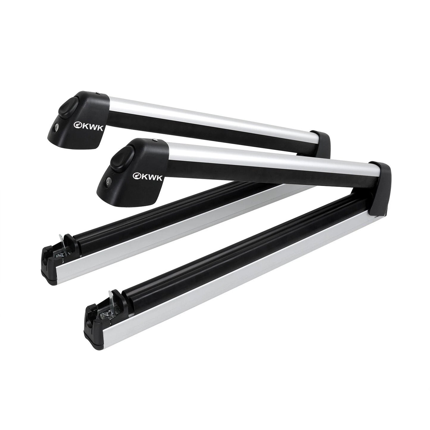 KWK Ski Rack Snowboard Roof Rack – Sliding Design Grey Color (Pair)