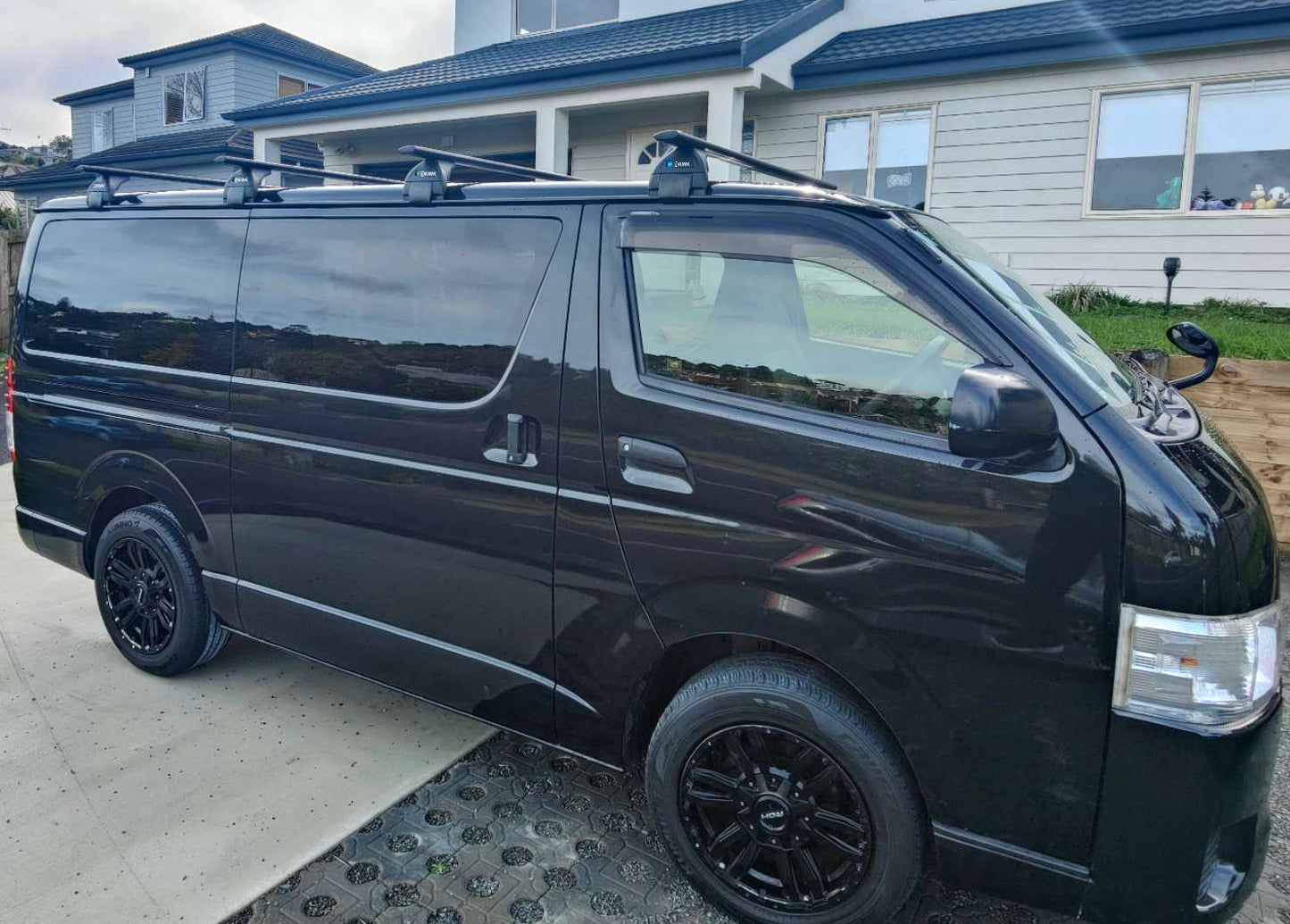 KWK Heavy-Duty Roof BAR Roof Rack for Gutter Mount Vehicles Toyota HiAce(A pair)