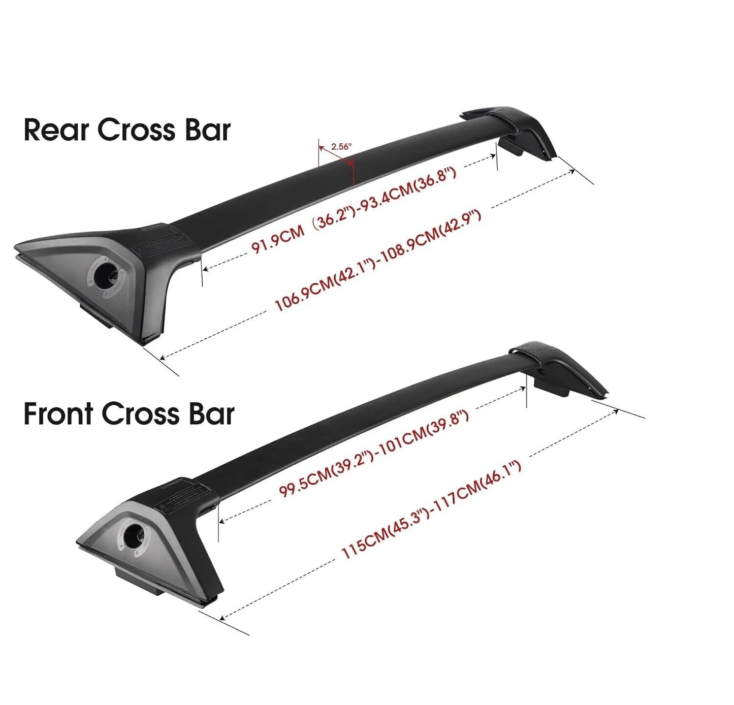 KWK HD Roof racks for Toyota RAV4 2019 2020 2021 2022 2023 2024 2025 Crossbars Black Color
