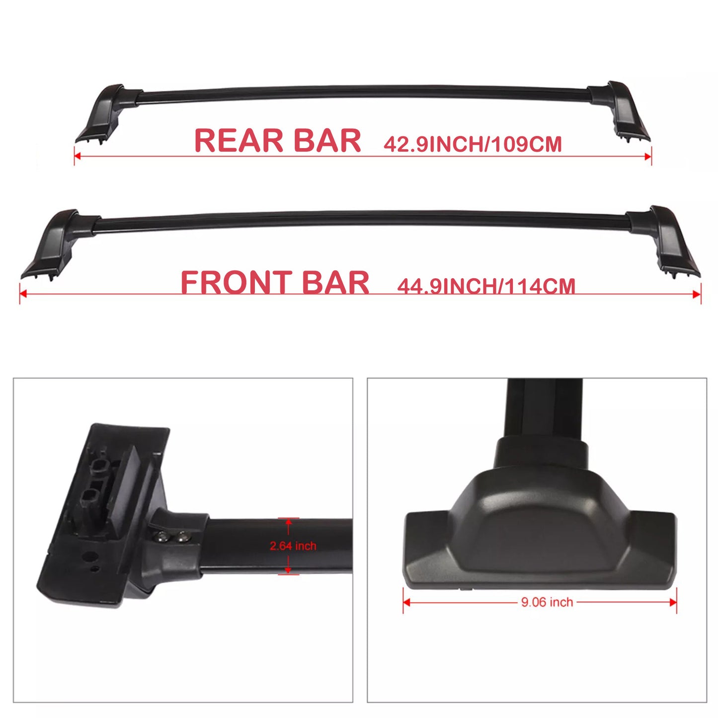 KWK HD Roof racks for 2007–2011 Honda CRV Crossbars Black Color