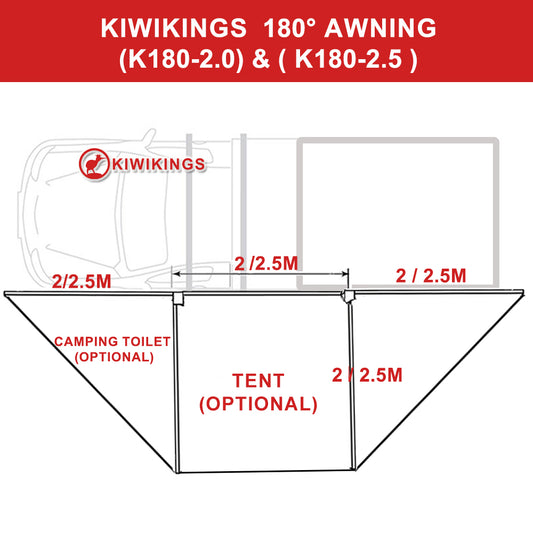 (Sale) KIWIKINGS 180 FREESTANDING LED AWNING K180-2.0