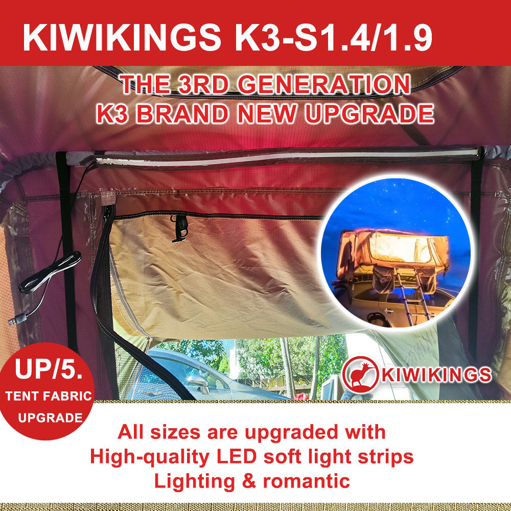 KIWIKINGS  (K3-S1.9) 1.9*3.1M FAMILY Edition ROOF TENT Camper 4×4