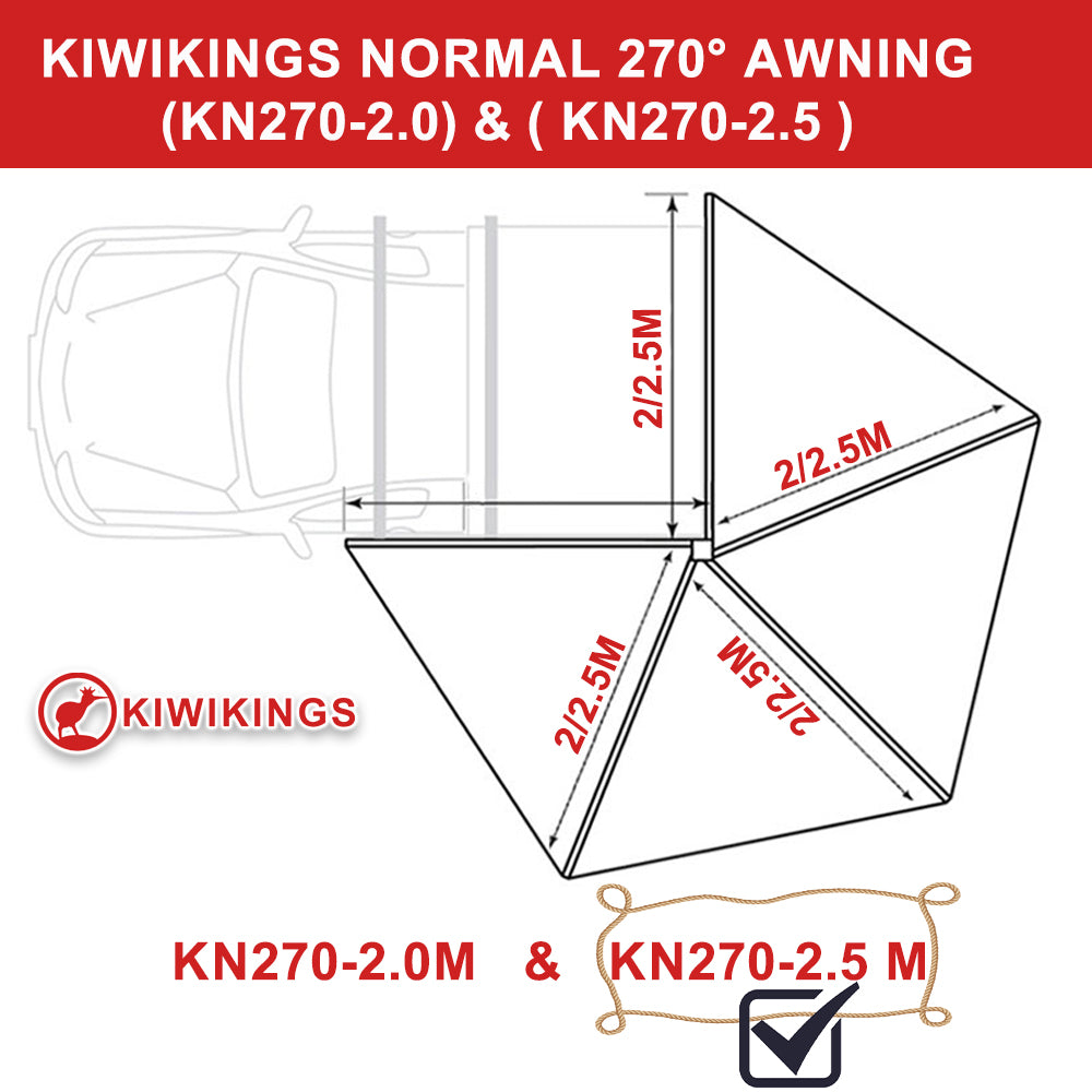 (XMAS SALE) KIWIKINGS normal 270  awning (KN270-2.0/2.0PLUS/2.5)