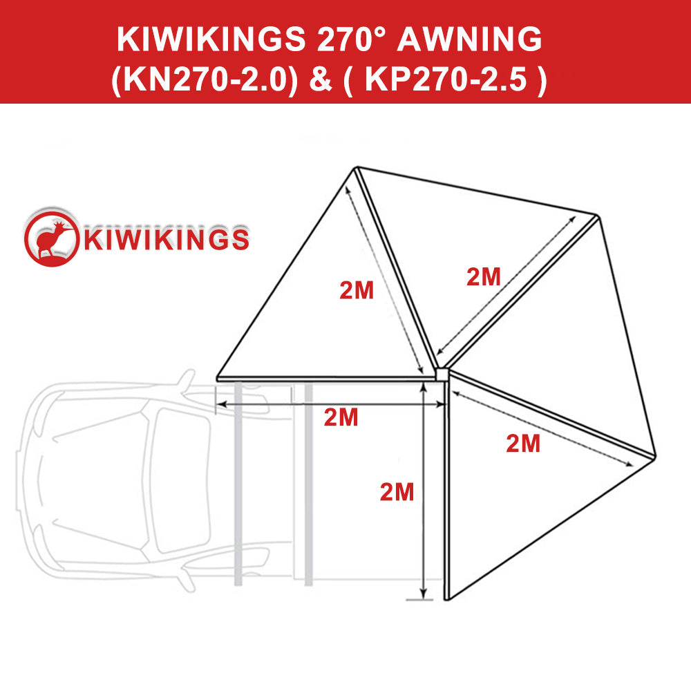 (XMAS SALE) KIWIKINGS normal 270  awning (KN270-2.0/2.0PLUS/2.5)