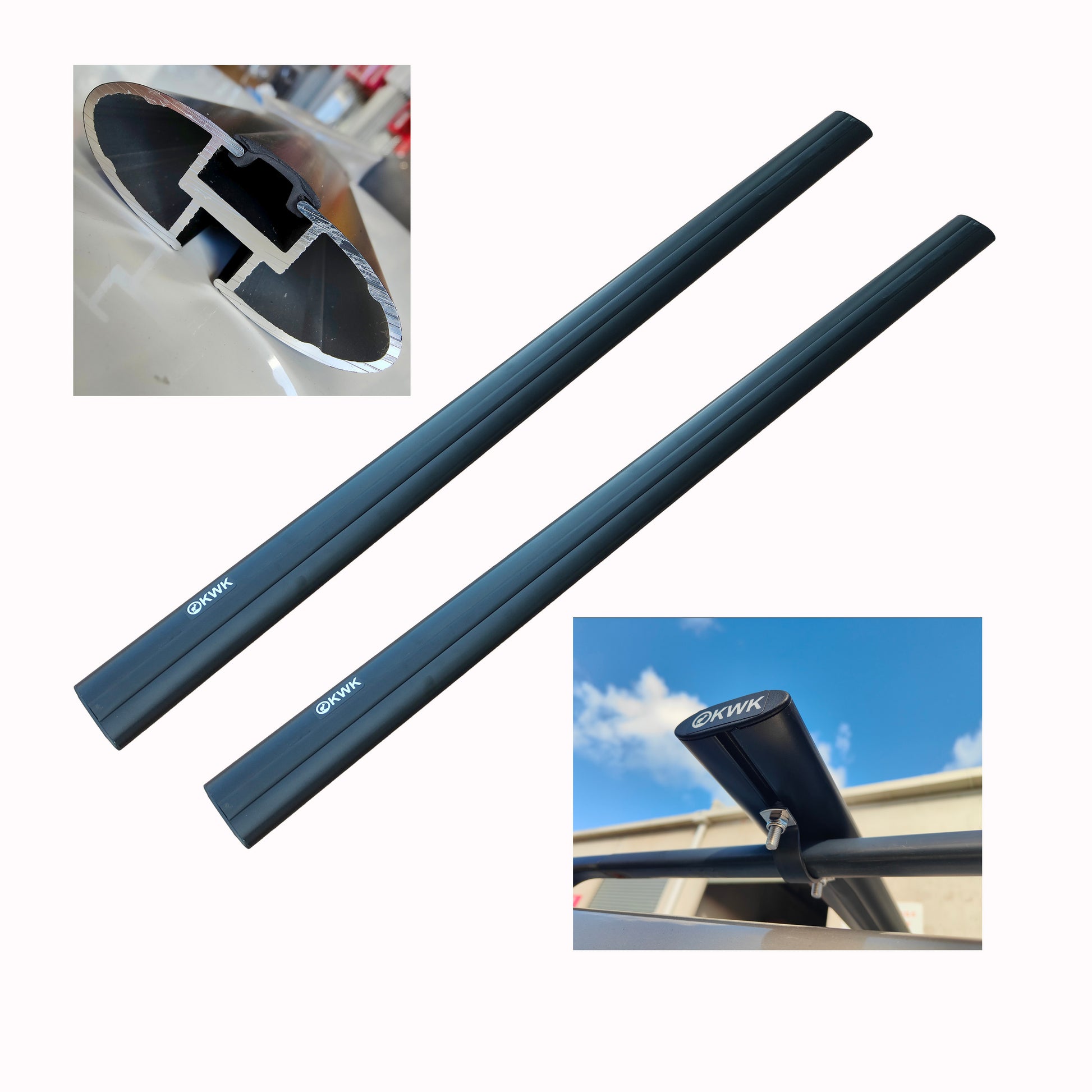 KWK Heavy Duty Roof Racks for Ror Raised rails 130cm Cross Bars for Ro ...