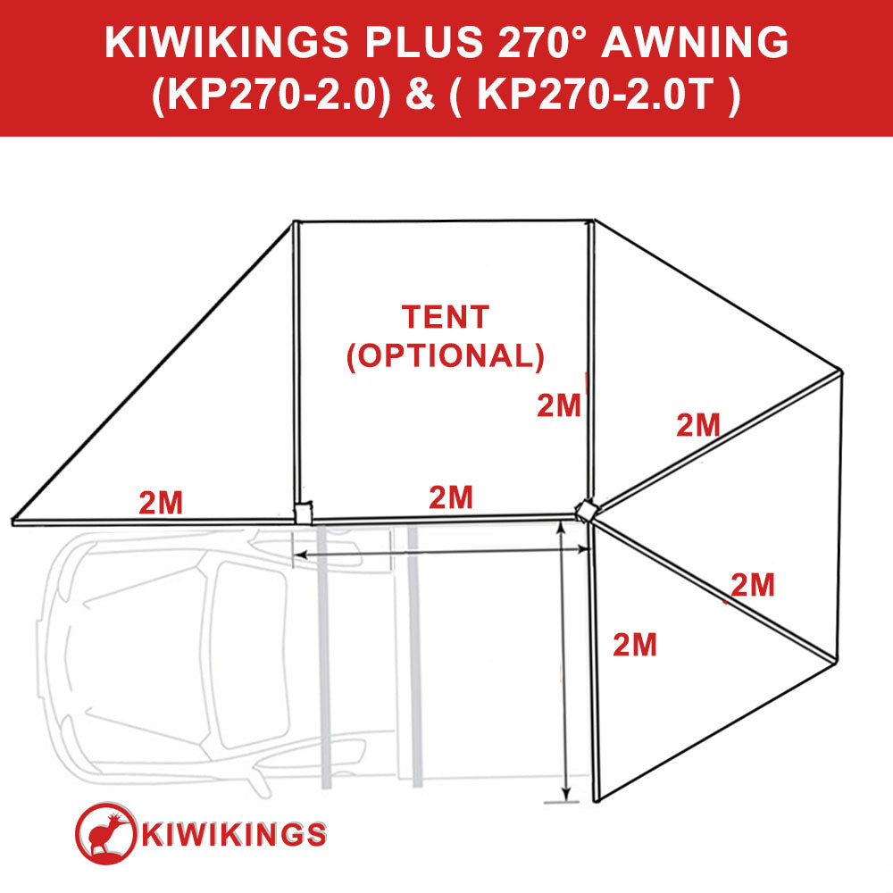 (XMAS SALE) KIWIKINGS normal 270  awning (KN270-2.0/2.0PLUS/2.5)