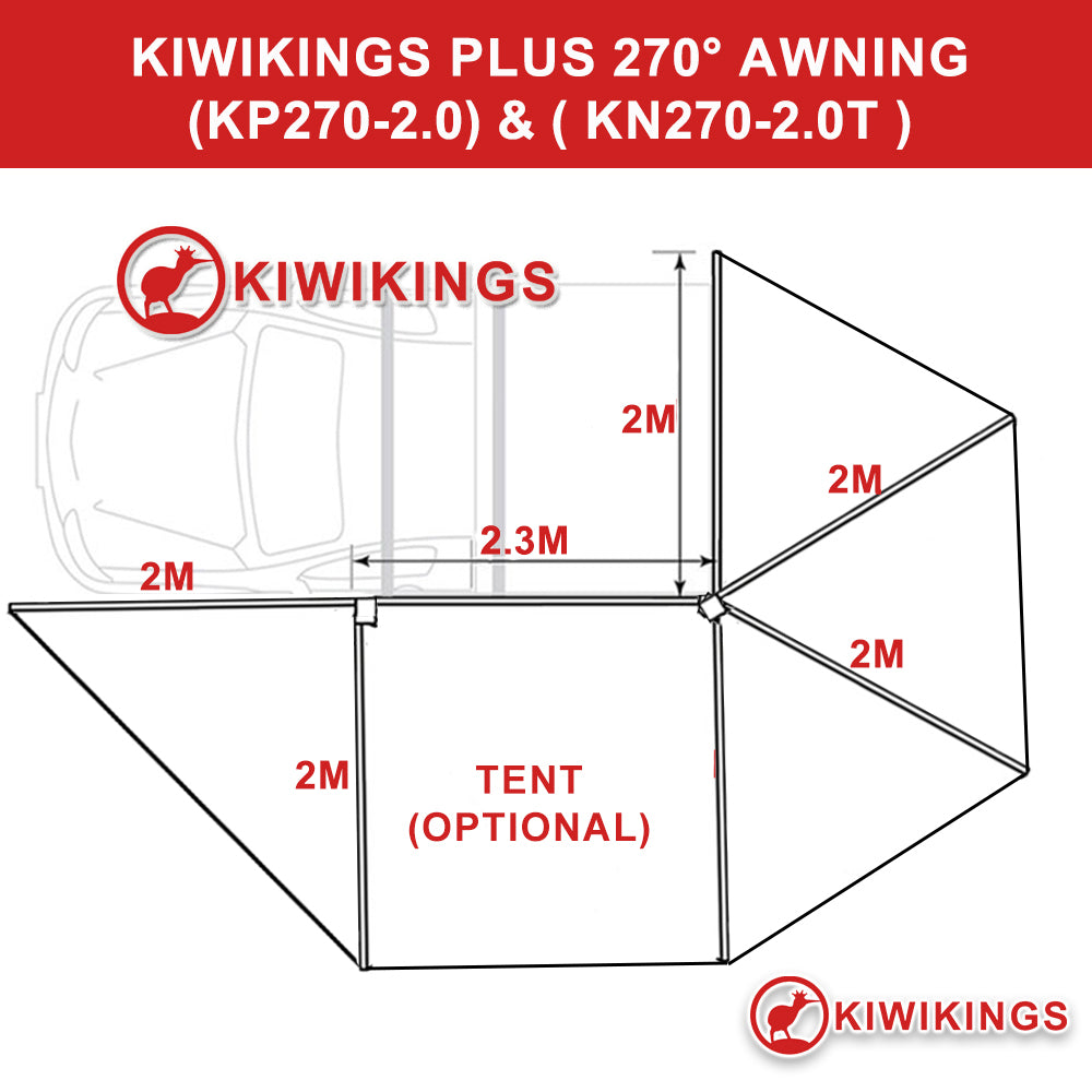 (XMAS SALE) KIWIKINGS normal 270  awning (KN270-2.0/2.0PLUS/2.5)