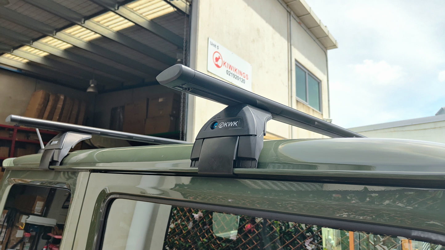 KIWIKINGS KWK HD Crossbar KWK Roof Rack for Suzuki Jimny 2018-ON Gutter Mount (A pair)